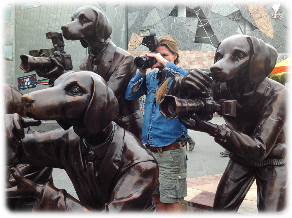 Australien Melbourne paparazzi dogs sculpture Fotograf photographer Frankfurt