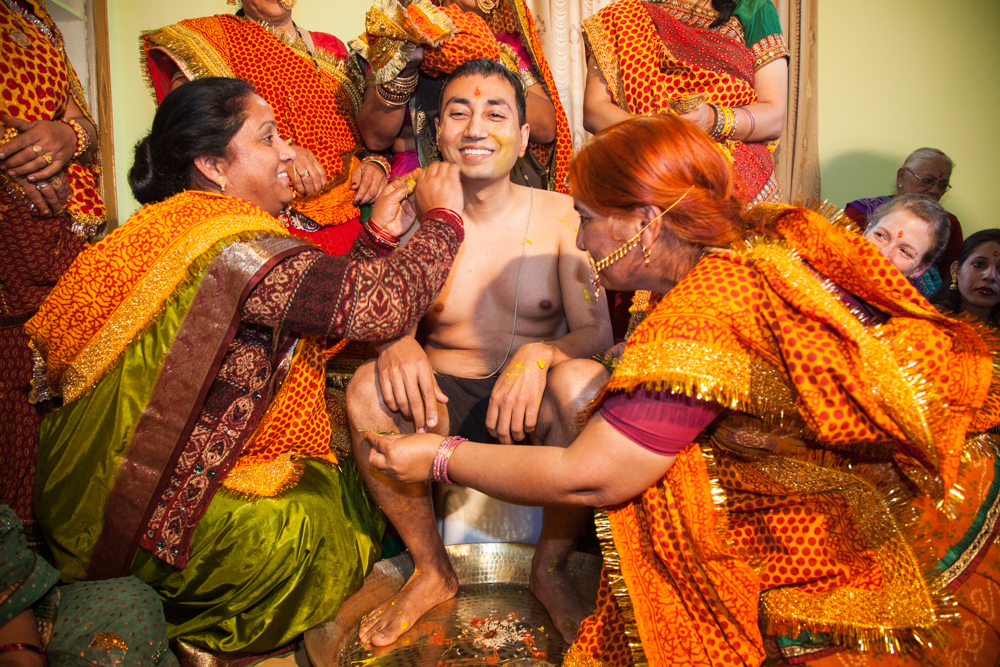 Indien Hochzeit Kurkuma Haldi Turmeric Fotograf