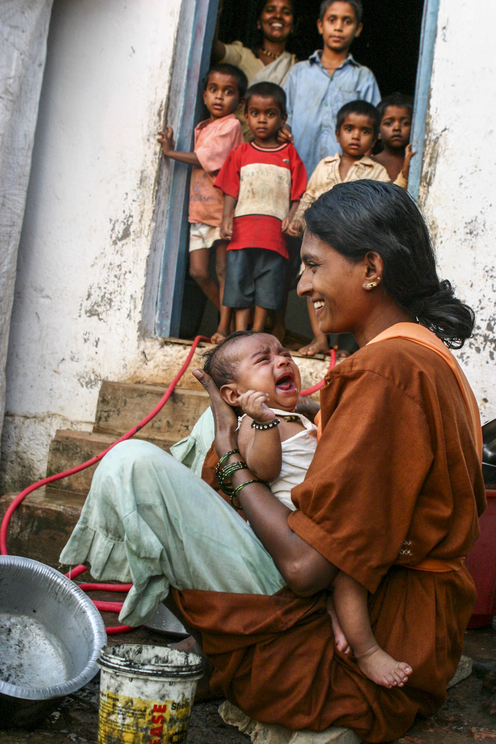 Indien Goa Mutter Kinder Dorf Fotograf