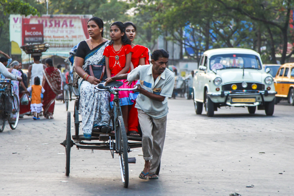 riksha wallah menschenrikscha iniden kalkutta kolkata